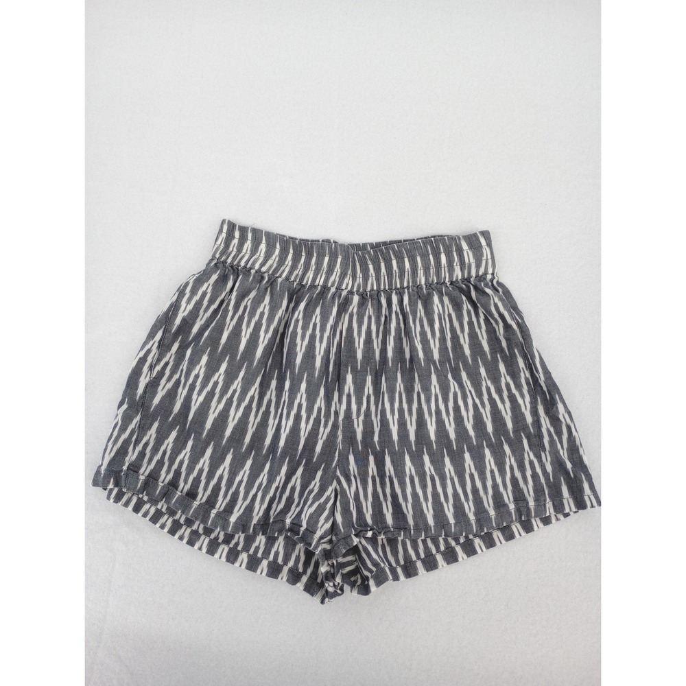 Sundays by We Are Sundays Shorts Women XS Gray Ikat Print Elastic Waist Casual